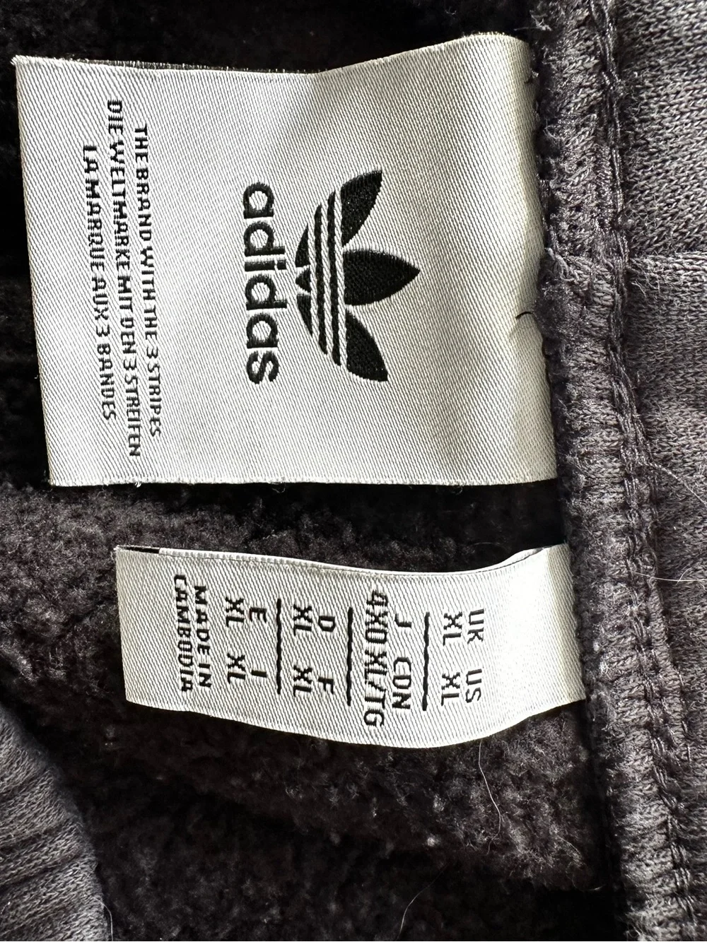 Men’s adidas Black Track Pants with White Trefoil and Gray Side Stripe